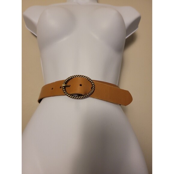 Anthropologie Honey Brown Leather Boho Belt Sz S - Picture 2 of 8